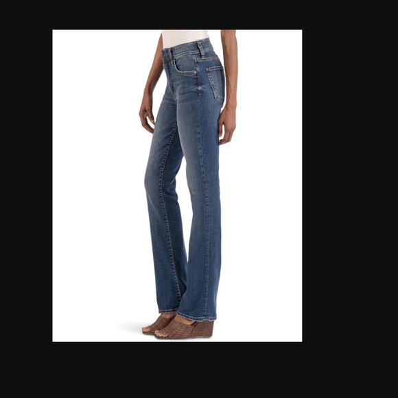 KUT From The Kloth Natalie High Rise Ankle Bootcut - Flourish w/Dk Stone - 4 - Picture 3 of 9